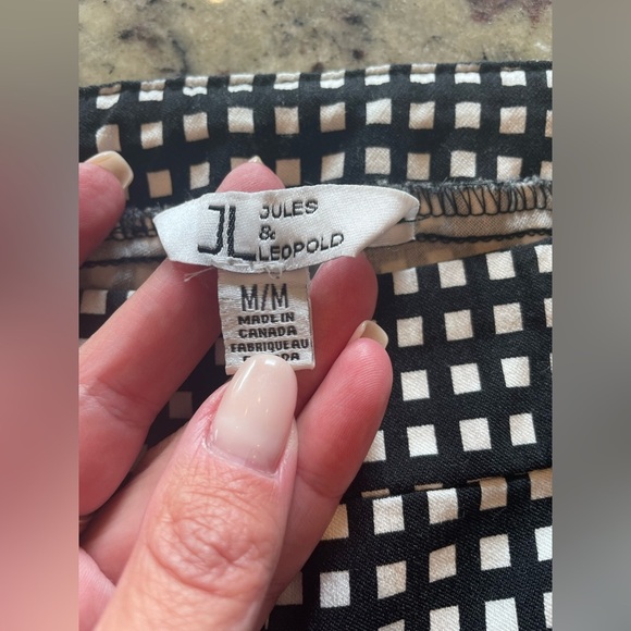 Jules & Leopold Black and White Patterned Straight Leg stretch hot Pants Sz M - Picture 4 of 9